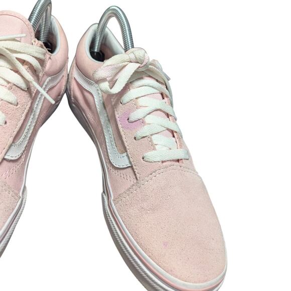 VANS Pig Suede Old Skool Shoes Sneakers Low Top Light Pink Leather Womens 7.5 - Picture 5 of 7